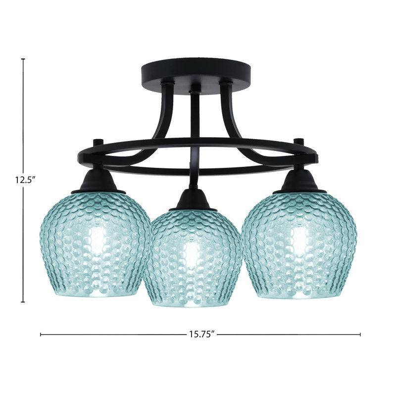 Verre turquoise 6 po Amancio, Sarcelle, Noir mat