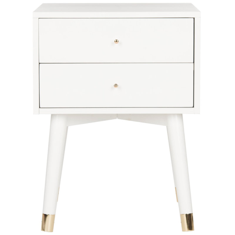 Debriana 18'' W Nightstand, Gold/White