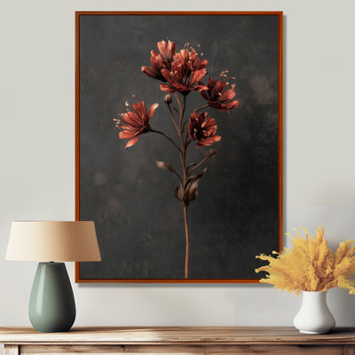 «Delicate Peruvian Lily - Lily», art mural encadré, impression florale brune sur toile