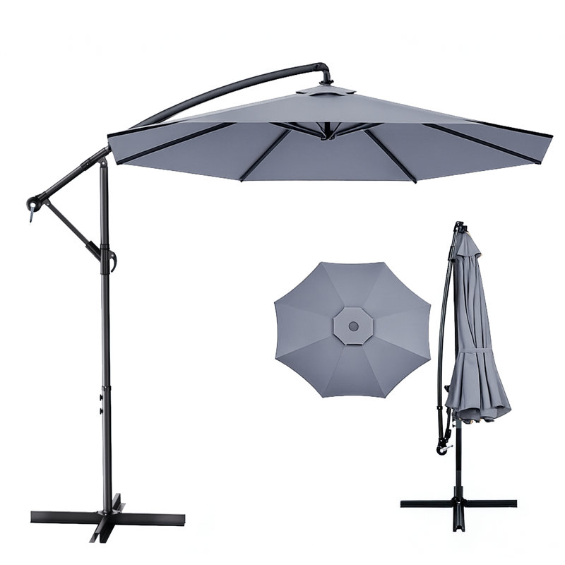 Parasol en porte-à-faux 120 po, Gris