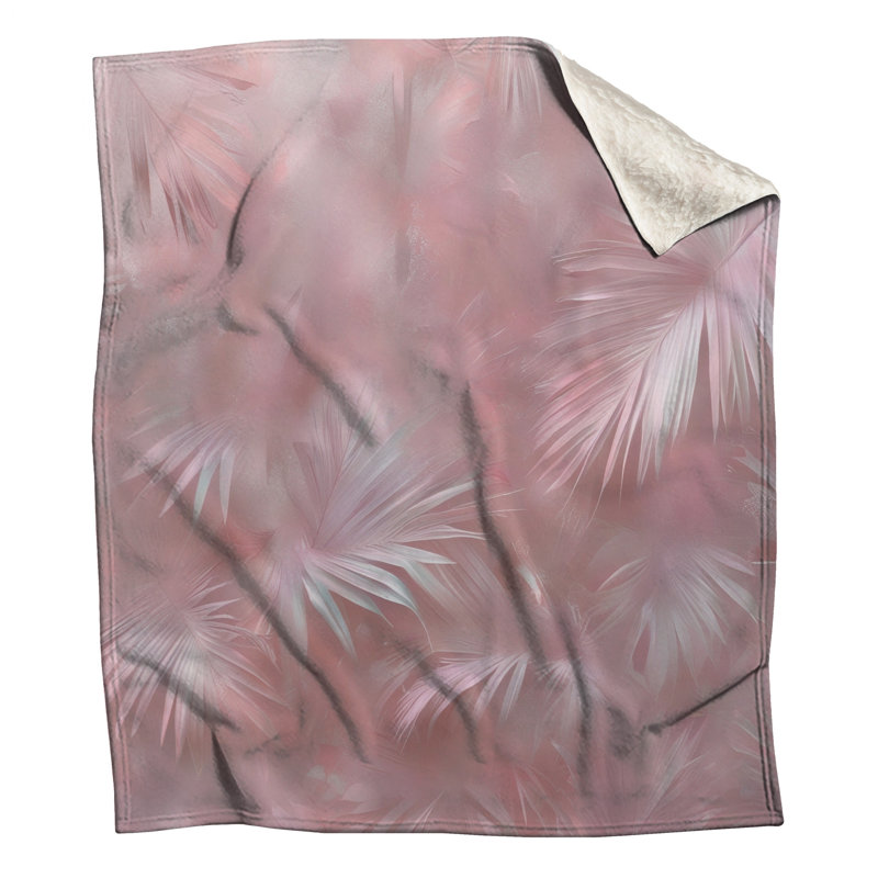 Couvertures de feuilles de palmier roses, L 60 po x H 80 po