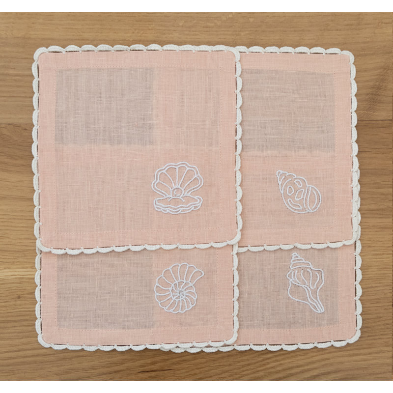 Seashell Glow Cocktail Napkins 6x6 Inch