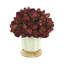 Burgundy Dried Flower Bundle In Cream Ceramic Pot With Wooden Base-675994084