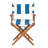 Newport Premium Teak Director's Chair with Striped Cushions