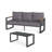 Premium All-Weather Aluminum Patio Sofa Set with Tempered Glass Table-804696345