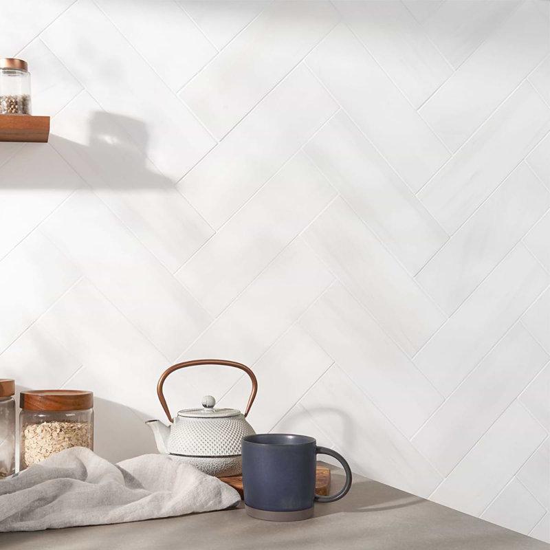 Bianco Dolomite Premium 4X12 Honed Marble Tile
