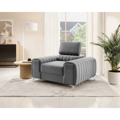 Fauteuil d'appoint moderne Laurence - Gris pâle