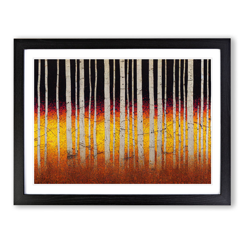 Abstract Autumn Forest Vol.4 - Single Picture Frame Painting, Black, 46cm H x 64cm W x 2cm D