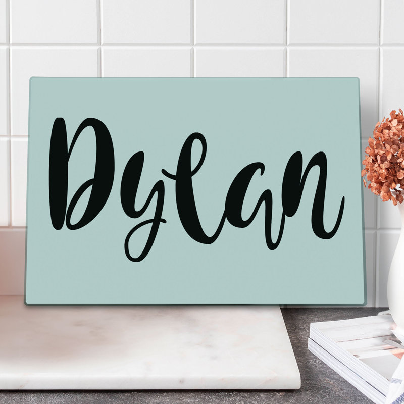 Ambesonne Dylan Cutting Board Large Size Font Design Black and White