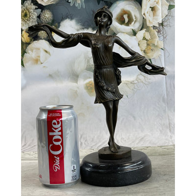 Sarbash Art Deco Flapper Dancer Performer Actress Fashion Model Bronze Statue Sculpture Figure 12 Inches X 10 Inches