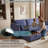 Modular Storage Loveseat Sofa With Ottoman, Adjustable Arms & Back (3 Piece)-1268610021