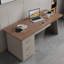 Bureau rectangulaire à 4 tiroirs en bois manufacturé brun noisette + kaki-109557039
