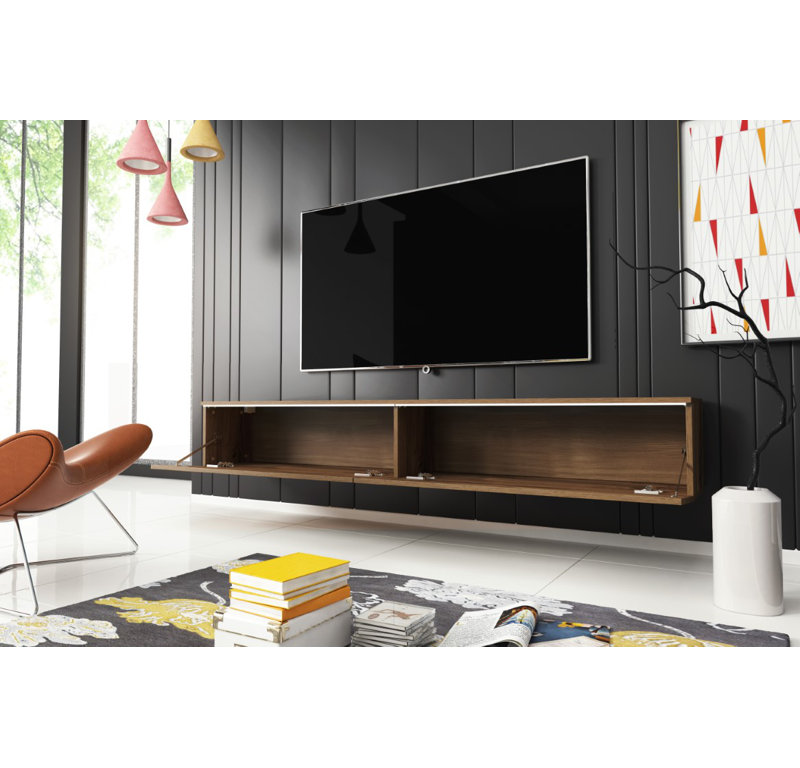Yalaha TV Stand for TVs up to 78", Wotan Oak