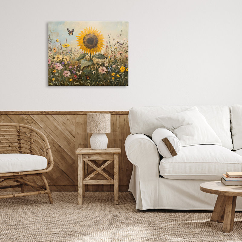«Sunflower Wonder Summer Meadow Canvas» par Petal Prints Design, H 16 po x l 20 po