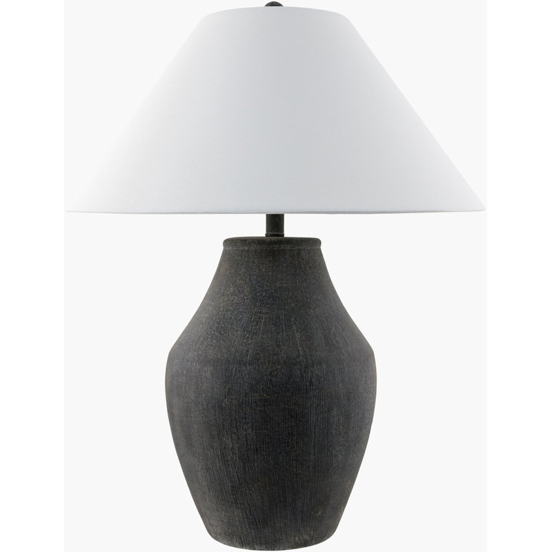 Batavia Ceramic Table Lamp, Brown, White