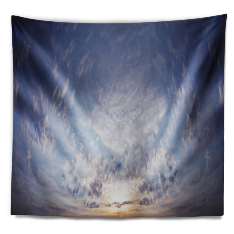 Tapisserie de paysage céleste bleu photographie, H 32 po x l 39 po
