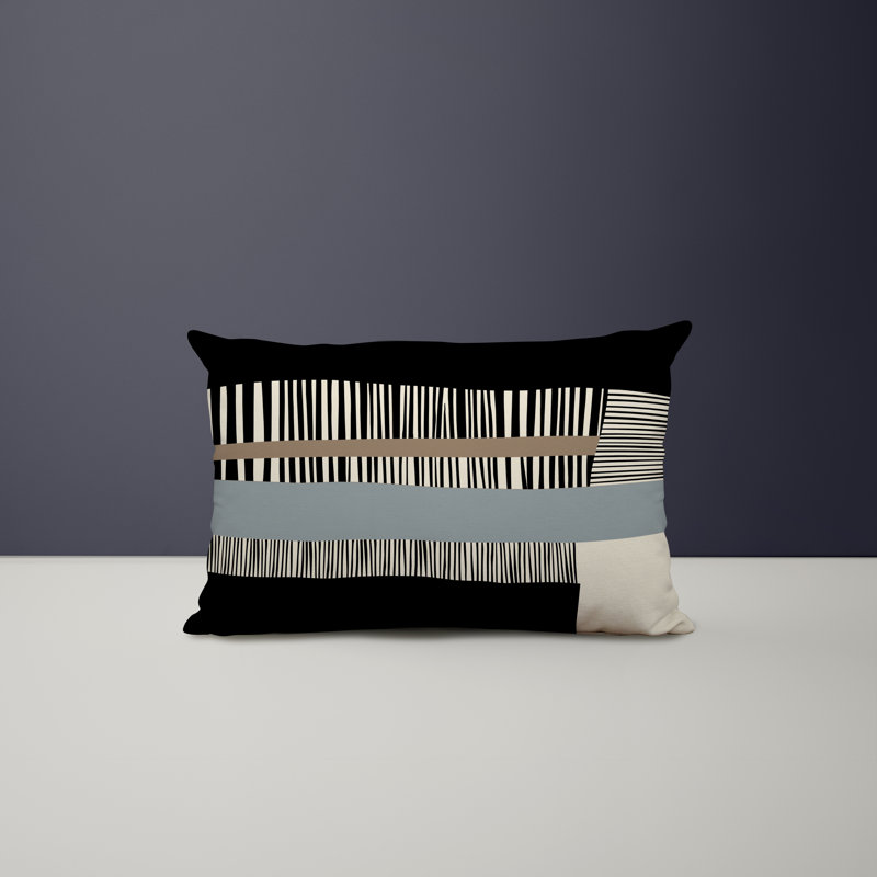 Housse et insert de coussin rectangulaire intérieur / extérieur en polyester / mélange de polyester Chamu, Gris