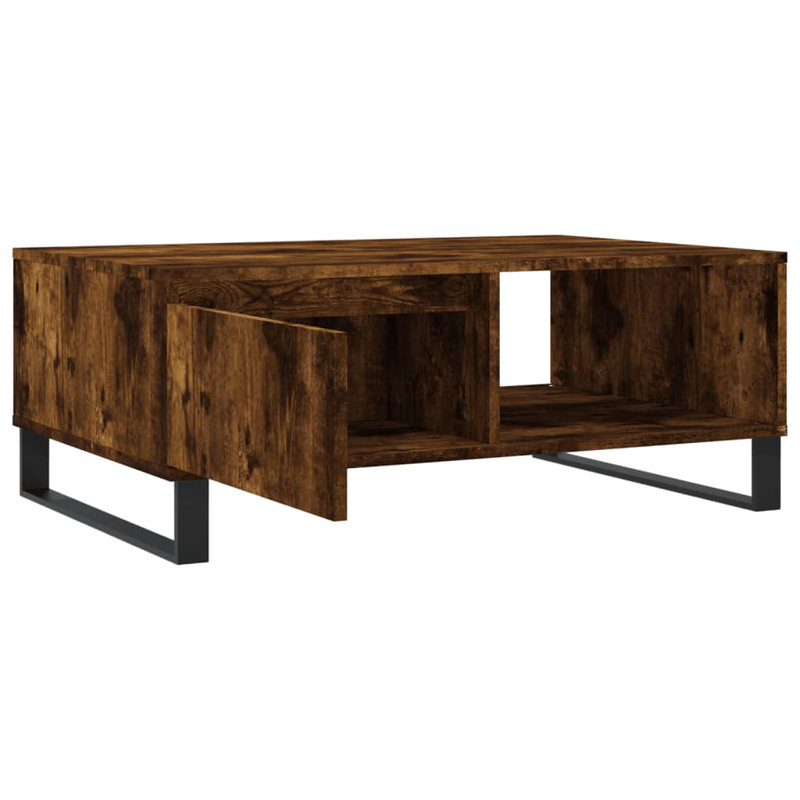 Azaryia Sled Coffee Table with Storage, Smoked Oak