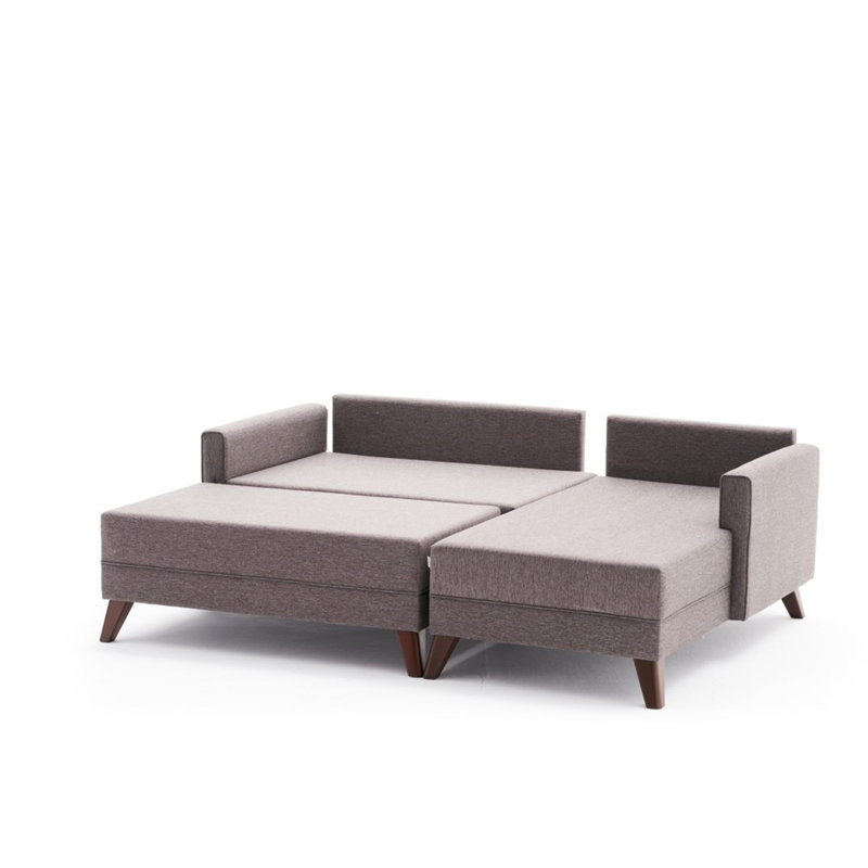 Canapé-lit de 80,7 po Zeba, Polyester à 100 % de couleur brune, Orienté à droite
