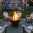 Schulenburg 23" Hexagon Wood-Burning Rust Finish Steel Raised Outdoor Fire Pit