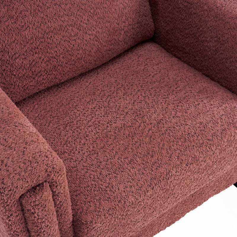 Fauteuil d'appoint moderne avec base robuste et coussin épais pour une utilisation quotidienne, Boucle rouge