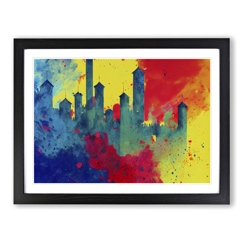 Castle Colour Splash Vol.1 Abstract - Single Picture Frame Print, Black Framed, 34cm H x 46cm W x 2cm D