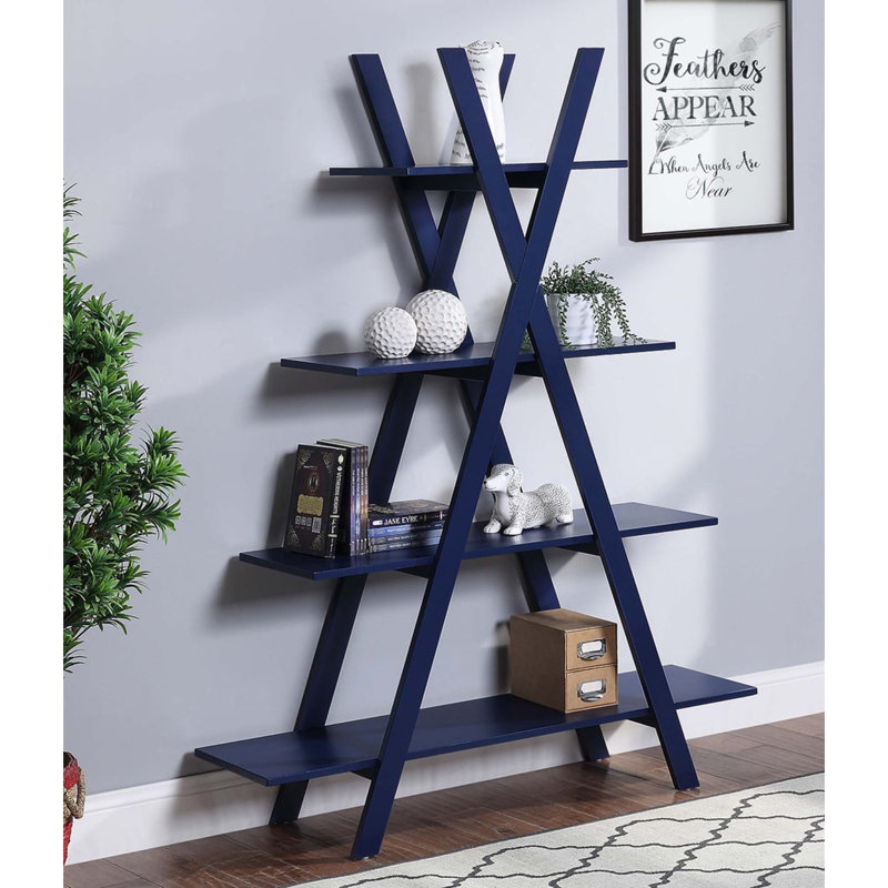 Darek Ladder Bookcase, Cobalt Blue