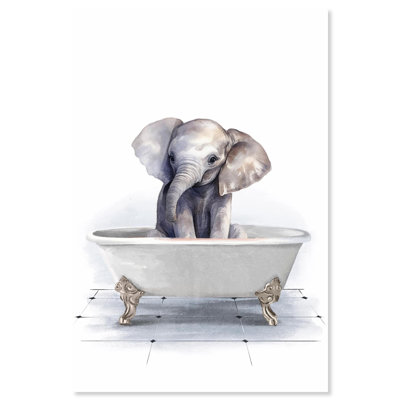 «Bathaign Elephant», reproduction d'art à la mode sur toile par Art Remedy
