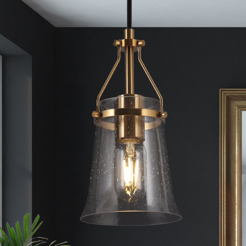 Strasburg 1-Light 5.5" Wide Single Bell Mini Pendant with Cord Suspension for Small Spaces