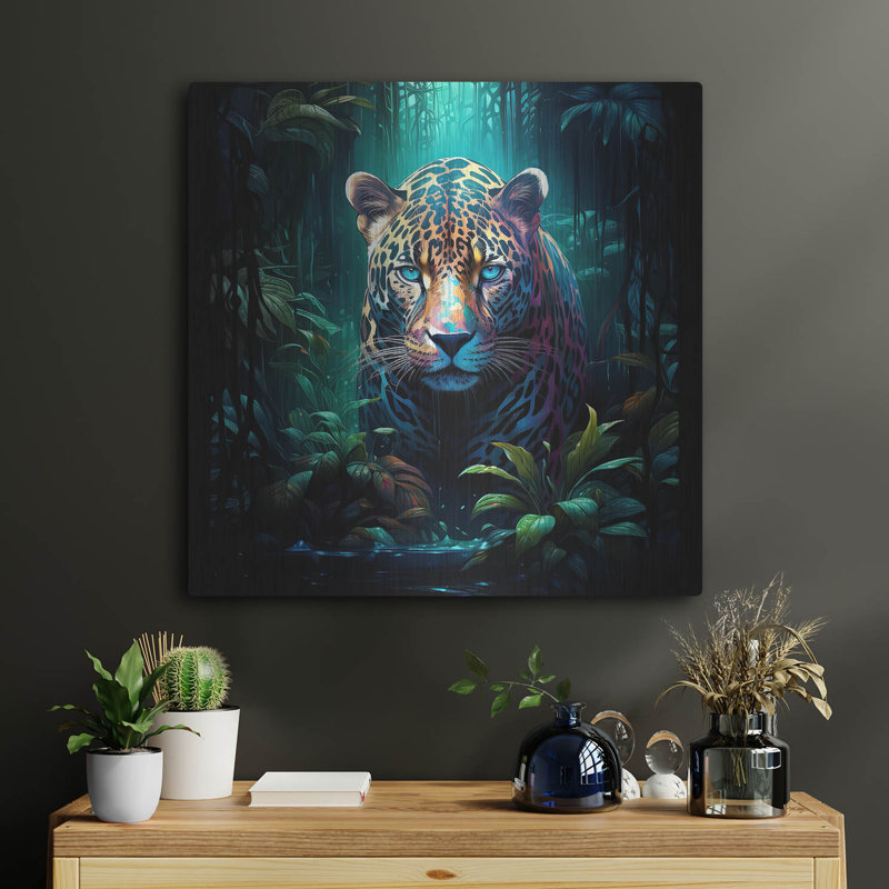 «Jaguar» par r3darch0n, art mural en métal, 24 po x 24 po