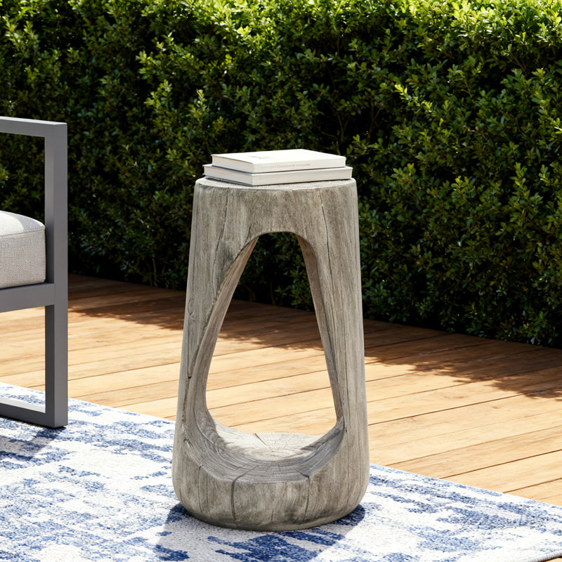 Eulla Side Table, Accent Table, Living Room Side Table, Wood Side Table, Gray, 26.57'' H x 14.96'' W x 14.96'' D
