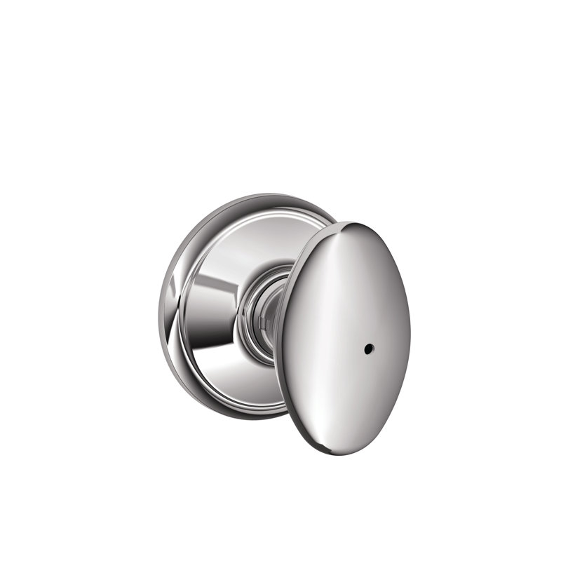 Siena Bed and Bath Lock Knob, Polished Chrome