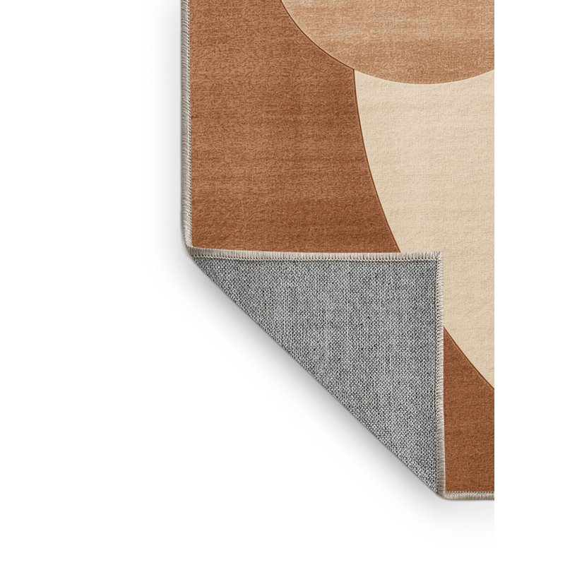Machine Washable Bemott Minimalist Rug in Beige – Beige Binding, 3x5