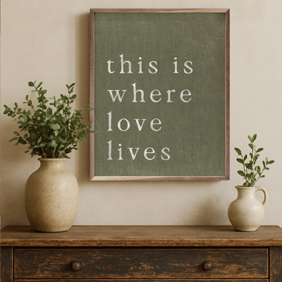 Fenton Where Love Lives Green- Single Picture Frame Print