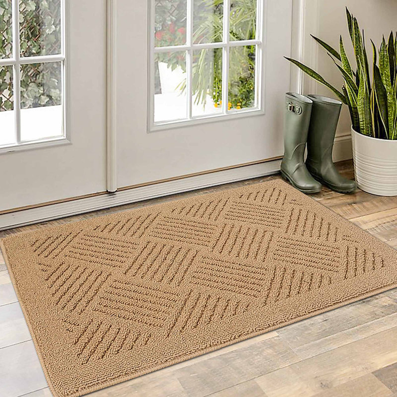Tapis de porte d'extérieur antidérapant Erix, Kaki, L 32 po x L 48 po