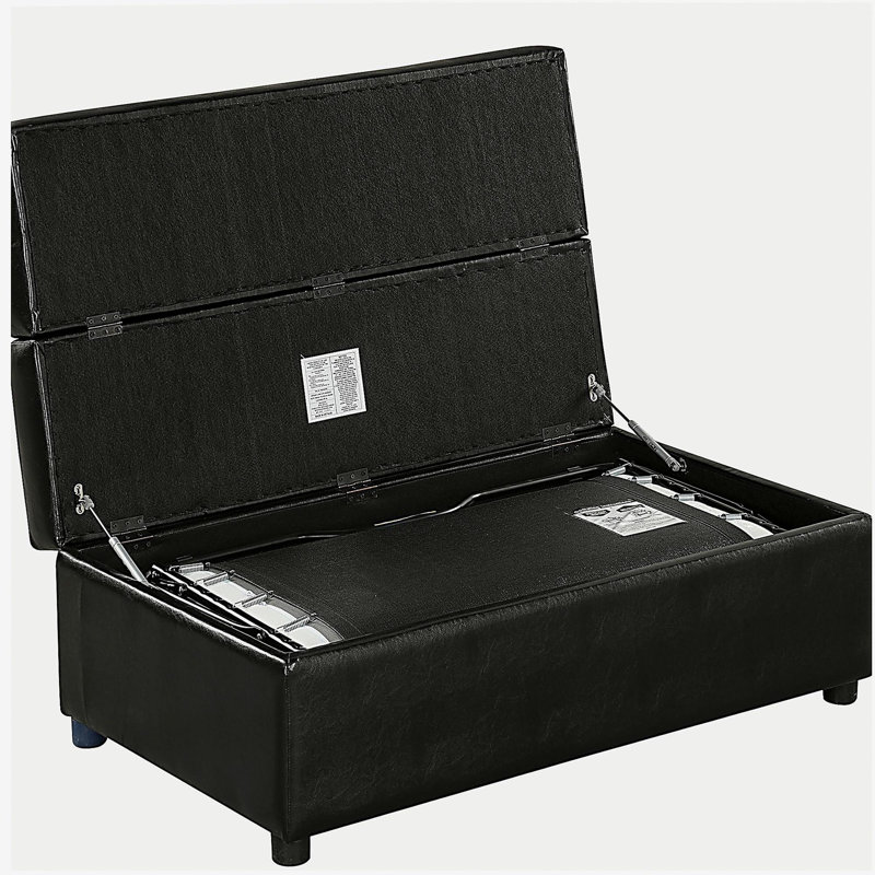 Lit simple avec repose-pieds pliant avec matelas et lit d'invité convertible noir, Noir