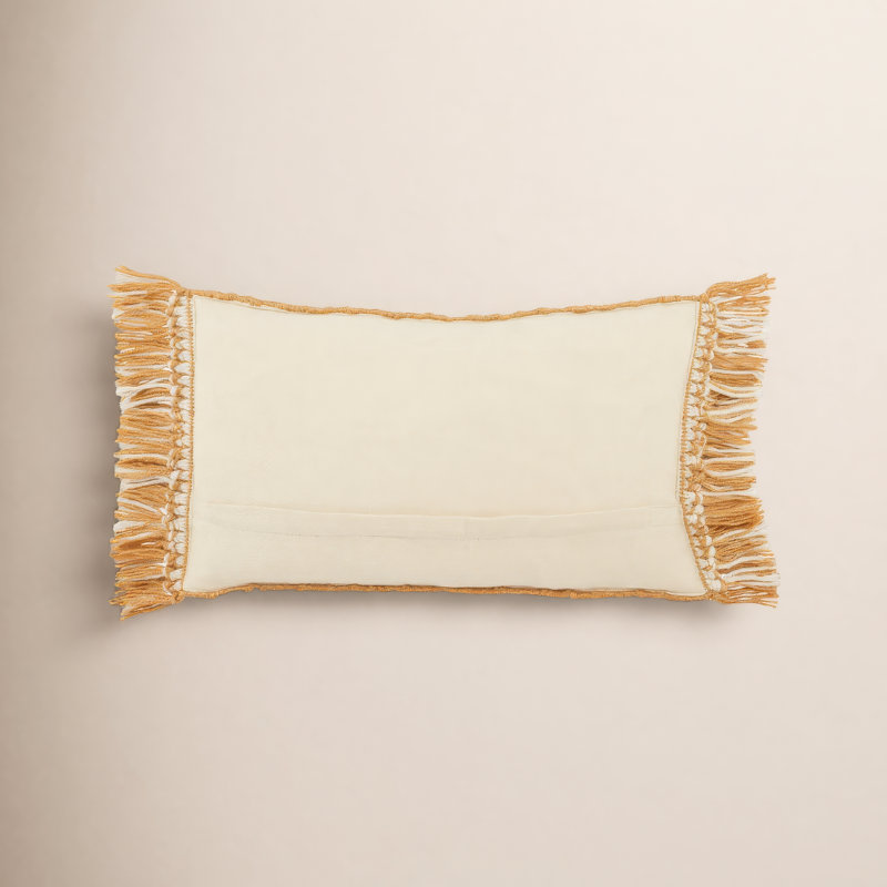Coussin rectangulaire intérieur / extérieur en polyester et polyester, Noir / Ivoire, Polyester / bourre de polyester