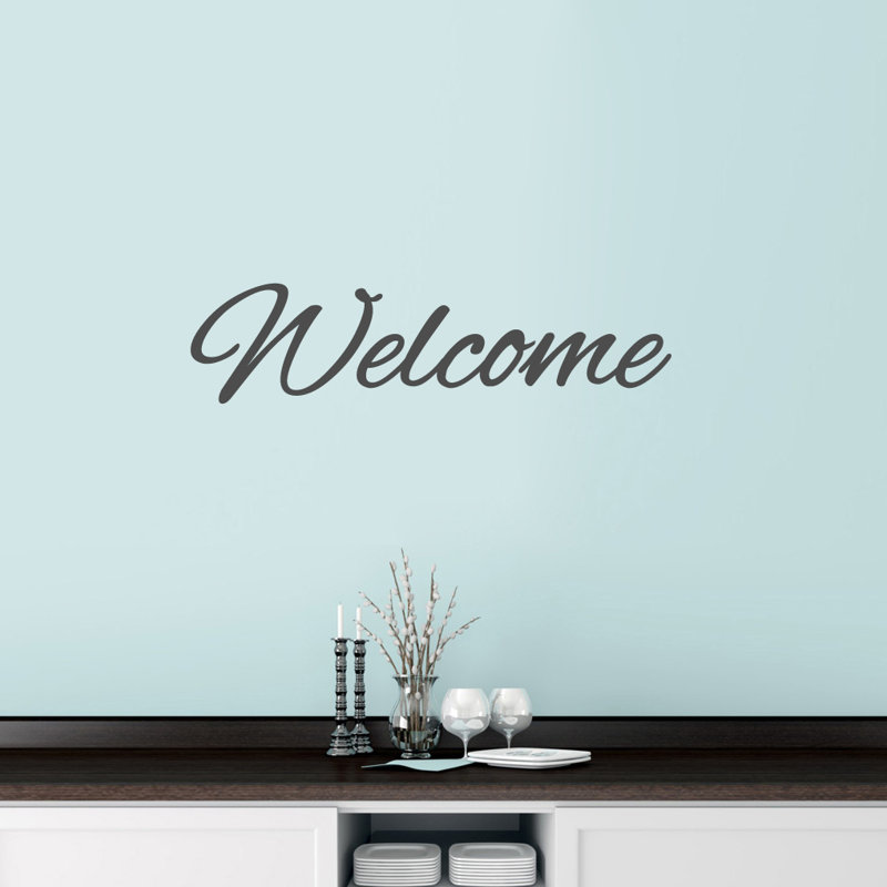 Adhésif décoratif "Welcome", Gris foncé