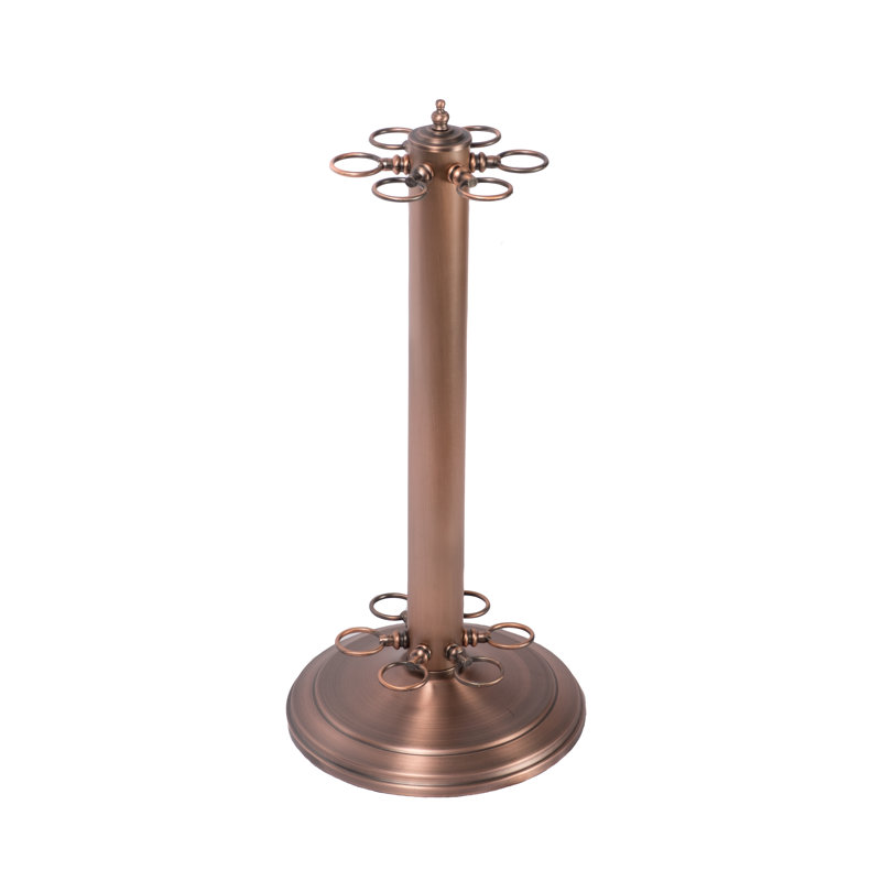 Black/ Stainless Round Metal Pool Cue Rack, Oil Rubbed Bronze