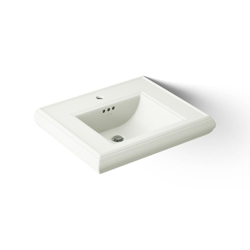 Memoirs  Pedestal Tall Bathroom Sink with Overflow, Almond, Single Hole 