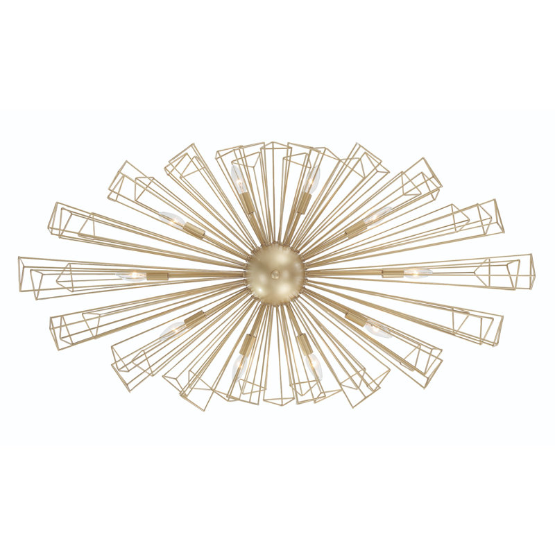 Lustre 10 lumières Dendelio, Doré