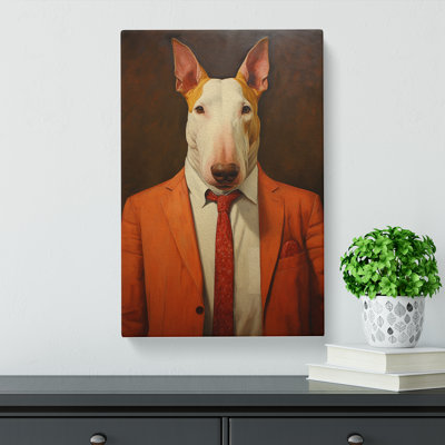 English Bull Terrier Contemporary Art - Wrapped Canvas