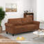 Winston Porter Modern Sofa Couch Pu Leather 81.5'' 3-seater With 2 Back Pillows & 5 Wooden Legs