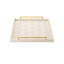 50.8cm Square White Shagreen Leather Breakfast Tray with Gold Handles