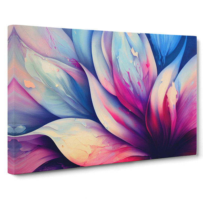 Colourful Flowers Vol.4 Abstract - Wrapped Canvas, 50cm H x 76cm W x 3cm D