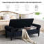 Banc de rangement en velours 66,9 po-1040864215
