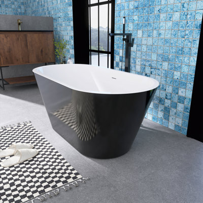 59'' x 29.13'' Freestanding Soaking Acrylic Bathtub