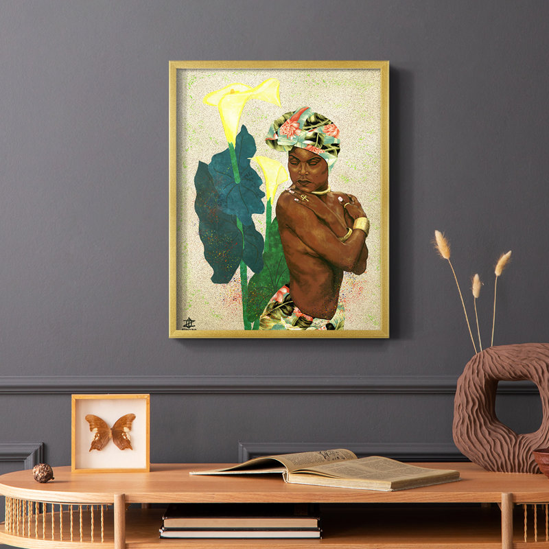 «Woman Strong II», reproduction encadrée - bois massif, Or, H 28 po x l 22 po