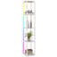 HOMCOM RGB LED Floor Lamp with Shelves Dimmable Remote Control Black-27269239