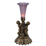 Twin Cherub Torchiere Table Lamp